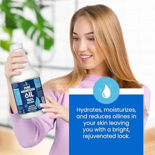 Reines Magnesium Öl Spray 946 ml - Topisches Magnesium Spray für Schlaf & Füße - Extra Stark - USP-Qualität - 100% natürlich & organisch für Muskelkater & Krämpfe - Ohne Sprühkopf - Hergestellt in den USA