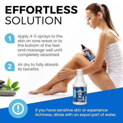 Reines Magnesium Öl Spray 946 ml - Topisches Magnesium Spray für Schlaf & Füße - Extra Stark - USP-Qualität - 100% natürlich & organisch für Muskelkater & Krämpfe - Ohne Sprühkopf - Hergestellt in den USA