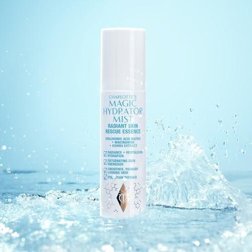 Charlotte Tilbury Magic Hydrator Face Mist - Feuchtigkeitsspray für sofortigen, strahlenden Glow - Optimiert die Aufnahme von Pflegeprodukten, belebt den Teint und hinterlässt sichtbar strahlende Haut