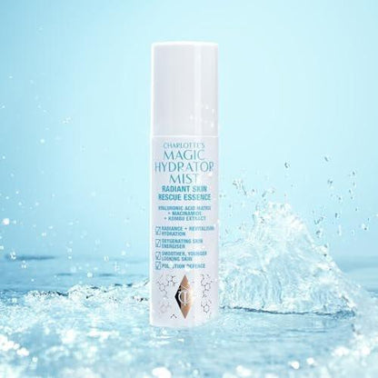 Charlotte Tilbury Magic Hydrator Face Mist - Feuchtigkeitsspray für sofortigen, strahlenden Glow - Optimiert die Aufnahme von Pflegeprodukten, belebt den Teint und hinterlässt sichtbar strahlende Haut