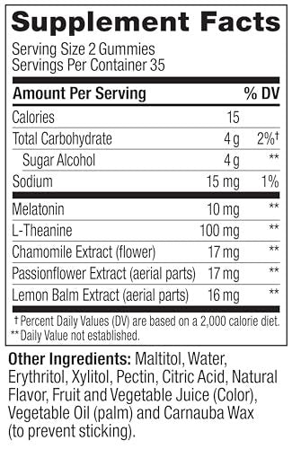 OLLY Max Strength Schlafgummi, 10 mg Melatonin, L-Theanin, Kamille, Zitronenmelisse, Zuckerfrei, Vegetarisches Schlafmittel, Erdbeere - 50 Stück