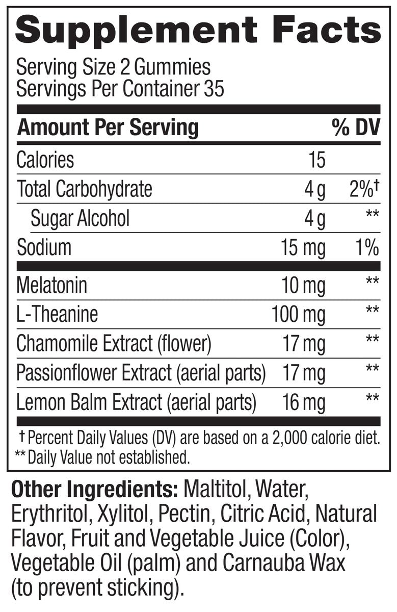 OLLY Max Strength Schlafgummi, 10 mg Melatonin, L-Theanin, Kamille, Zitronenmelisse, Zuckerfrei, Vegetarisches Schlafmittel, Erdbeere - 50 Stück