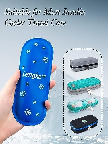 LengKe 2er-Pack Kühlakkus für Insulin-Kühlbox auf Reisen – Wiederverwendbare, TSA-geprüfte Reisekühlakkus