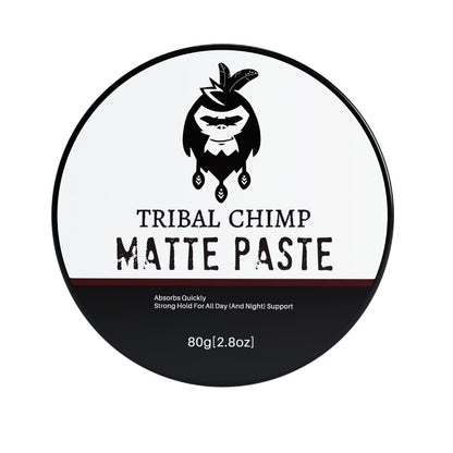 Tribal Chimp Matte Haarstyling-Paste für Männer – Mittlerer bis starker Halt, matter Glanz, einfach aufzutragen & auswaschbar – Styling-Paste für alle Haartypen, Textur & Volumen-Boost – 80g