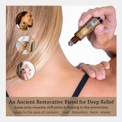 Bio Weihrauch & Myrrhe Roll-On für Körperbeschwerden, Steifheit & Kribbeln - USDA Bio Aromatherapie Roller, 10ml