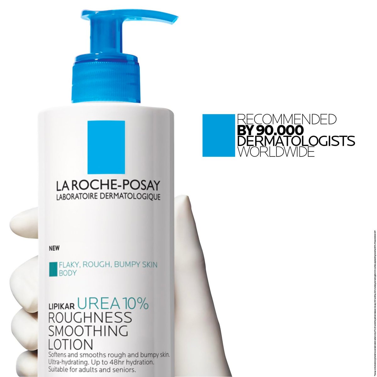 La Roche-Posay Lipikar Urea 10% Rauigkeitsglättende Lotion – Körperlotion für trockene Haut mit 10% Urea + Sheabutter + Allantoin – Weicht und glättet die Haut ab der ersten Anwendung