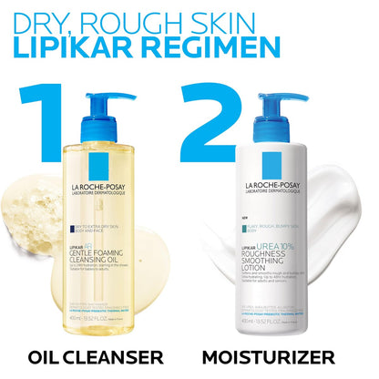 La Roche-Posay Lipikar Urea 10% Rauigkeitsglättende Lotion – Körperlotion für trockene Haut mit 10% Urea + Sheabutter + Allantoin – Weicht und glättet die Haut ab der ersten Anwendung
