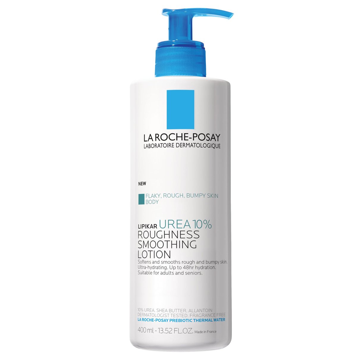 La Roche-Posay Lipikar Urea 10% Rauigkeitsglättende Lotion – Körperlotion für trockene Haut mit 10% Urea + Sheabutter + Allantoin – Weicht und glättet die Haut ab der ersten Anwendung