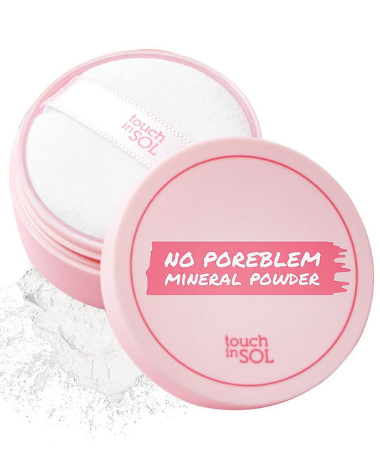 TOUCH IN SOL No Poreblem Mineral Powder – Transparenter Puder für ölige Haut, ölkontrollierender Matt-Effekt, koreanische K-Beauty Essenz (0,17 oz)