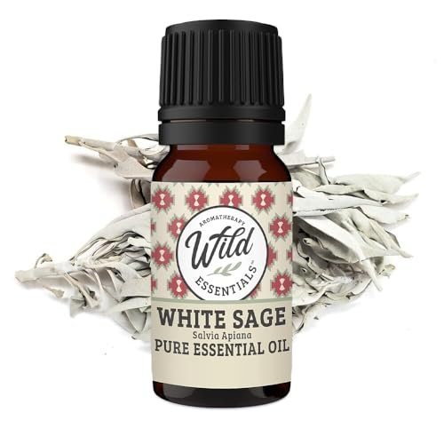 Wild Essentials Weißer Salbei 100% Reines Ätherisches Öl - 10ml, Premium-Qualität, Hergestellt und Abgefüllt in den USA, Reinigend, Klärend, Entspannend