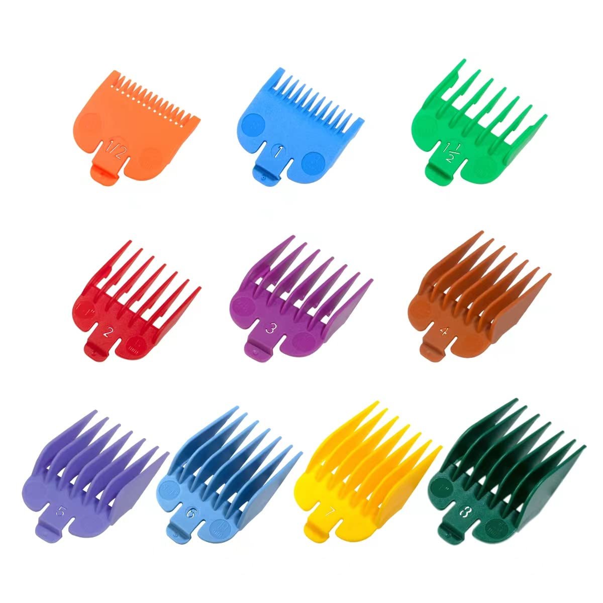 Clipper Guards Set Kompatibel mit den meisten Wahl Clippern, Farbcodierte Clipper Führungen Ersatz - 1/16" bis 1", 10-teiliges Set
