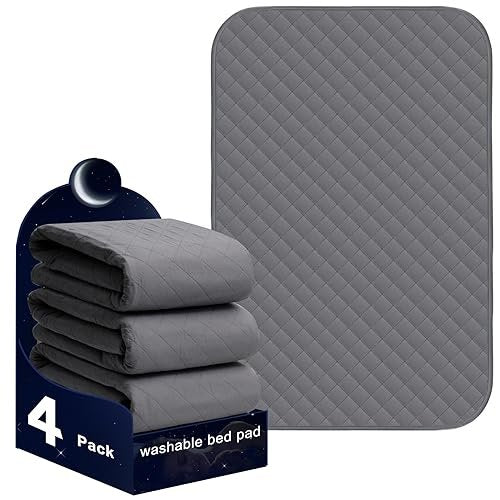 Brosive wasserdichte Bettschutzauflagen 24x36 Zoll (4er-Pack) – Waschbare Inkontinenzauflagen für Kinder, Erwachsene, Senioren und Haustiere