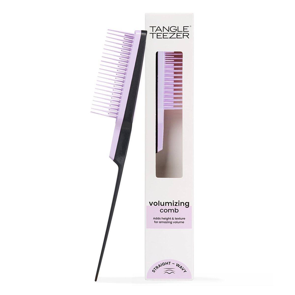 Tangle Teezer The Ultimate Volumizer Kamm – Volumenkamm mit zweistufigen Zinken für Volumen & Textur, für alle Haartypen, Flieder & Schwarz