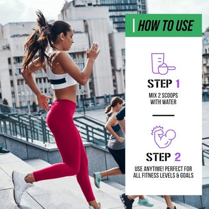 EVL BCAAs Aminosäuren Pulver - BCAA Energie Pre Workout Pulver für Muskelregeneration, schlanken Muskelaufbau und Ausdauer - Erfrischendes Post Workout Getränk mit 6 wichtigen Elektrolyten - Grape Splash, 30 Portionen