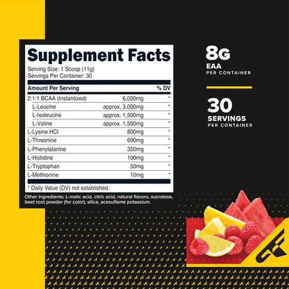 Primaforce EAA Pulver (30 Portionen, Fruchtpunsch-Geschmack) | Essentielle Aminosäuren für Pre/Intra-Workout und Erholung - Non-GMO und Glutenfrei