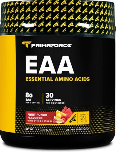 Primaforce EAA Pulver (30 Portionen, Fruchtpunsch-Geschmack) | Essentielle Aminosäuren für Pre/Intra-Workout und Erholung - Non-GMO und Glutenfrei