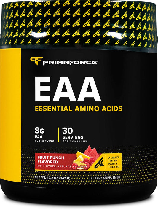 Primaforce EAA Pulver (30 Portionen, Fruchtpunsch-Geschmack) | Essentielle Aminosäuren für Pre/Intra-Workout und Erholung - Non-GMO und Glutenfrei