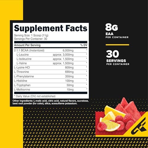 Primaforce EAA Pulver (30 Portionen, Fruchtpunsch-Geschmack) | Essentielle Aminosäuren für Pre/Intra-Workout und Erholung - Non-GMO und Glutenfrei