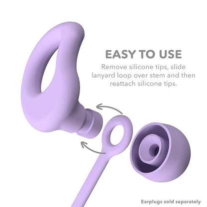 CURVD Ohrstöpsel Schlüsselband aus flexiblem Silikon, 66 cm – Kompatibel mit Loop Quiet/Engage/Experience, Vibes und mehr – Lila