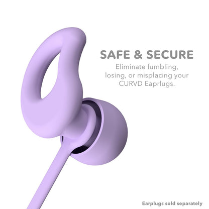CURVD Ohrstöpsel Schlüsselband aus flexiblem Silikon, 66 cm – Kompatibel mit Loop Quiet/Engage/Experience, Vibes und mehr – Lila