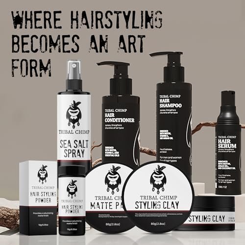 Tribal Chimp Haarstyling Clay – Starker Halt, Mattes Finish, Textur & Volumen für alle Haartypen, Zitrusduft, 80g