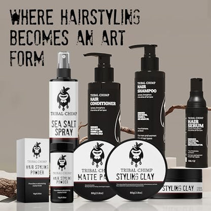 Tribal Chimp Haarstyling Clay – Starker Halt, Mattes Finish, Textur & Volumen für alle Haartypen, Zitrusduft, 80g