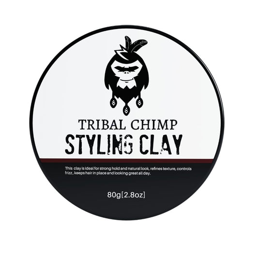 Tribal Chimp Haarstyling Clay – Starker Halt, Mattes Finish, Textur & Volumen für alle Haartypen, Zitrusduft, 80g