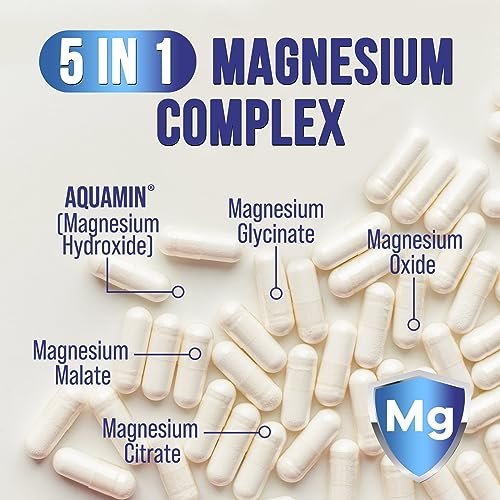 Magnesium Komplex 500mg pro Portion – Hochdosierte Magnesium-Kapseln mit maximaler Absorption für Muskel-, Nerven-, Knochen- und Herzgesundheit, Citrat-Komplex, glutenfrei, nicht-GVO – 120 Kapseln