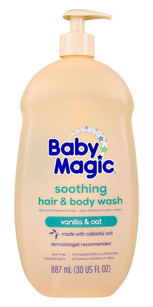 Baby Magic Beruhigendes Haar- und Körperwaschmittel, Vanille & Hafer, 30 Fl Oz – Sanfte Reinigung für Babys empfindliche Haut