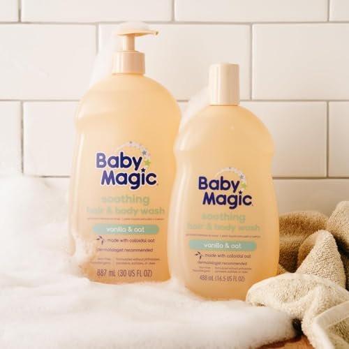 Baby Magic Beruhigendes Haar- und Körperwaschmittel, Vanille & Hafer, 30 Fl Oz – Sanfte Reinigung für Babys empfindliche Haut