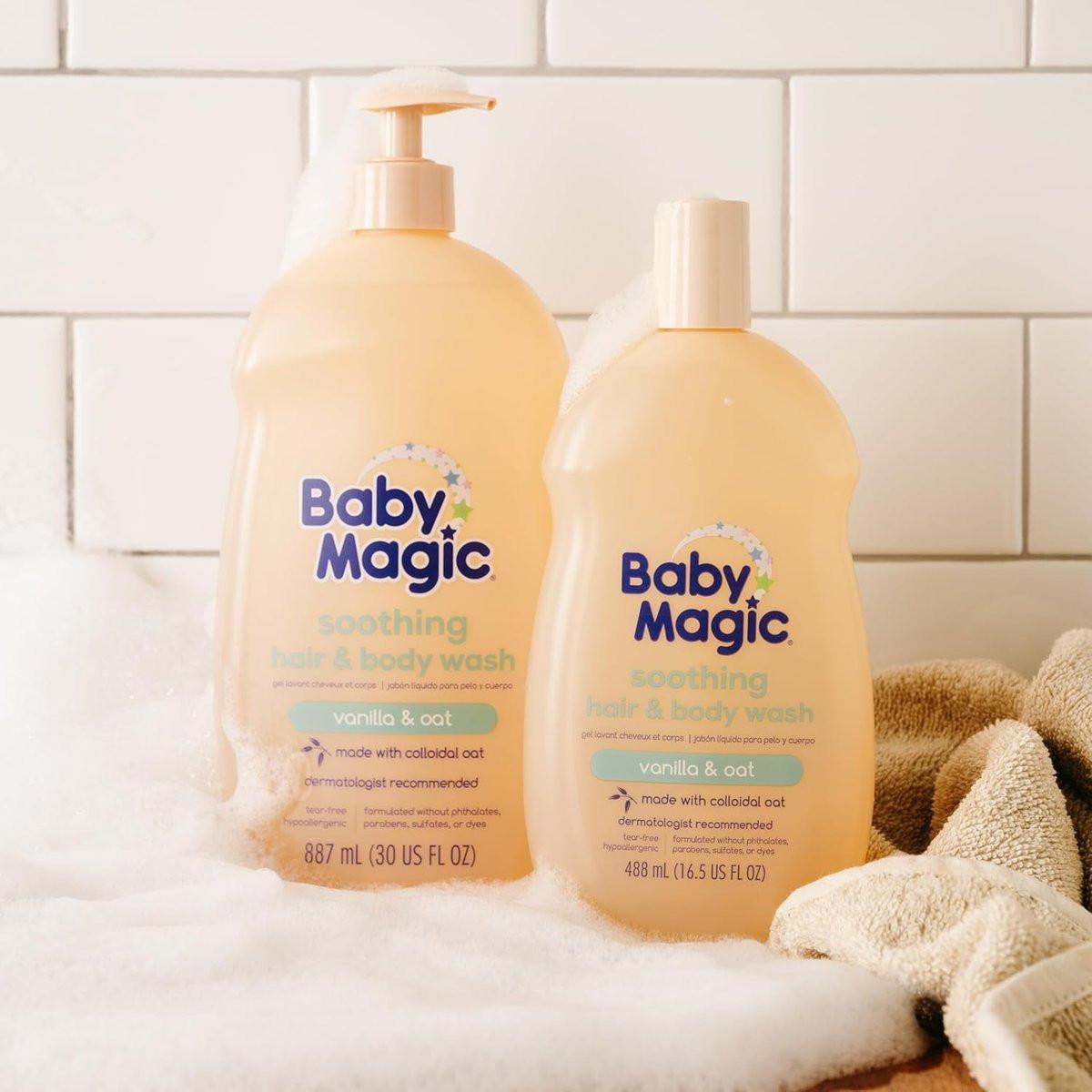 Baby Magic Beruhigendes Haar- und Körperwaschmittel, Vanille & Hafer, 30 Fl Oz – Sanfte Reinigung für Babys empfindliche Haut