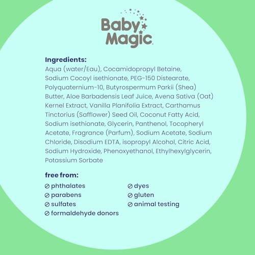 Baby Magic Beruhigendes Haar- und Körperwaschmittel, Vanille & Hafer, 30 Fl Oz – Sanfte Reinigung für Babys empfindliche Haut