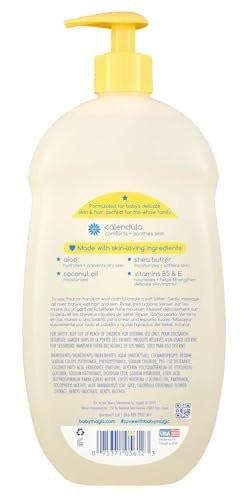 Baby Magic Feuchtigkeitsspendendes Haar- & Körperwaschgel Calendula & Kokosnuss, speziell für die empfindliche Babyhaut, Soft Powder Duft, Tränenfrei, Hypoallergen, Dermatologen empfohlen, 30 Fl Oz