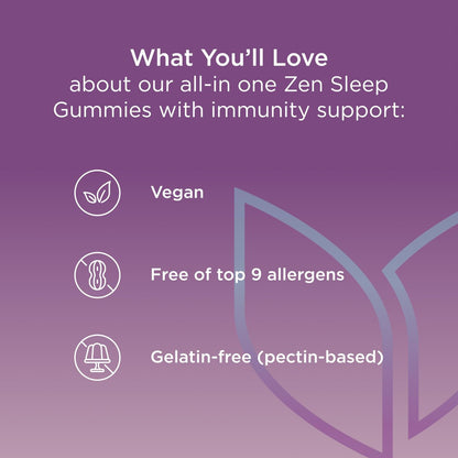 Hyland's Rest and Fortify Zen Schlafhilfe und Immununterstützung, 42 vegane Gummibärchen, mit Melatonin und L-Theanin für besseren Schlaf sowie Bio-Holunderbeere, Vitamin C und Zink