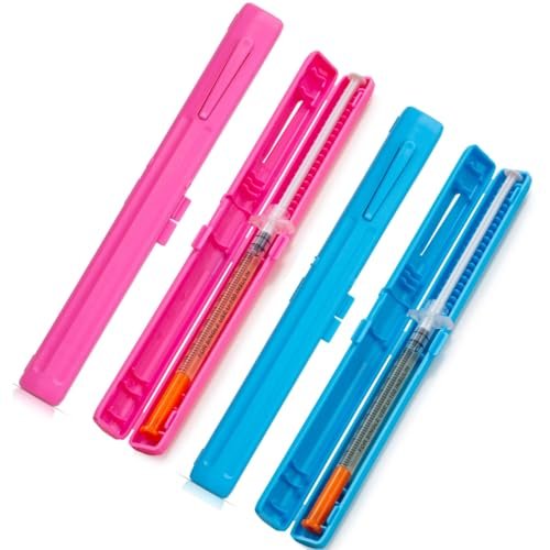 Reise-Insulinetui für vorgefüllte Spritzen, diskrete Spritzenhalter für Diabetes (Blau & Pink | 2er-Pack)