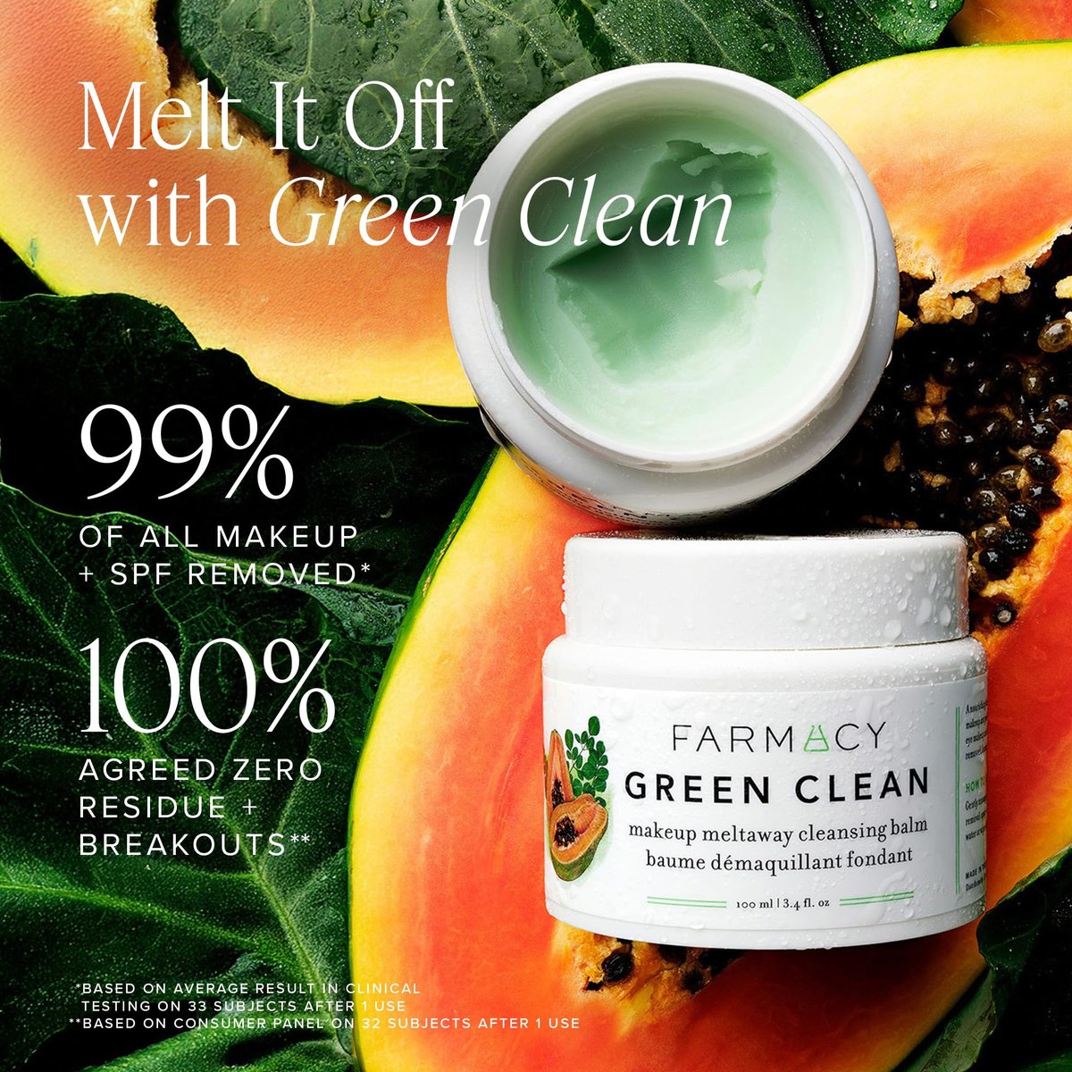 Farmacy Ceramide Gesichtsfeuchtigkeitscreme + Reinigungsbalsam Duo – Reisegrößen-Set mit Green Clean Make-up-Entferner und Honey Halo Feuchtigkeitscreme (2 Stück)