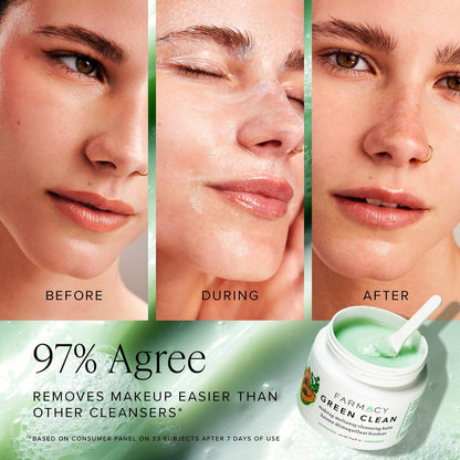 Farmacy Ceramide Gesichtsfeuchtigkeitscreme + Reinigungsbalsam Duo – Reisegrößen-Set mit Green Clean Make-up-Entferner und Honey Halo Feuchtigkeitscreme (2 Stück)