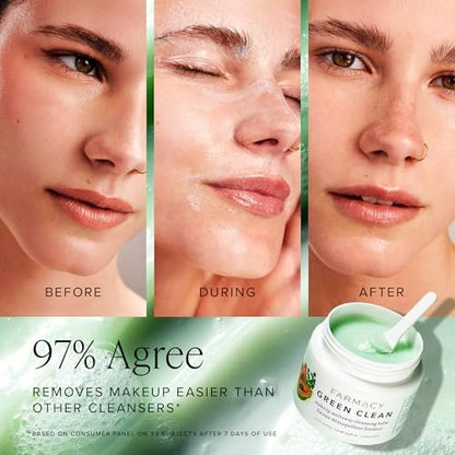 Farmacy Ceramide Gesichtsfeuchtigkeitscreme + Reinigungsbalsam Duo – Reisegrößen-Set mit Green Clean Make-up-Entferner und Honey Halo Feuchtigkeitscreme (2 Stück)