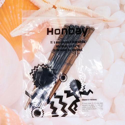 Honbay 6er-Pack Retro Holz-Haarnadeln – Bambusförmige Haarschmuckstäbe, handgefertigt, dekorativ, für Frauen, 2 Farben