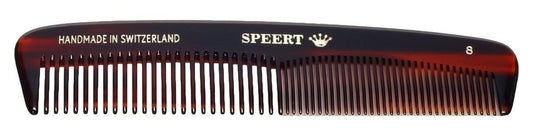 Speert #8 Acetat Schildpatt Haarkamm für Damen und Herren – Dickes, dünnes, lockiges und glattes Haar – Stylingkamm handgefertigt in der Schweiz