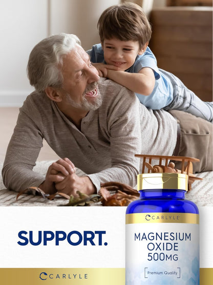 Carlyle Magnesiumoxid 500 mg – 120 Kapseln, Premium-Qualität, Nicht-GVO & Glutenfrei