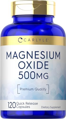 Carlyle Magnesiumoxid 500 mg – 120 Kapseln, Premium-Qualität, Nicht-GVO & Glutenfrei