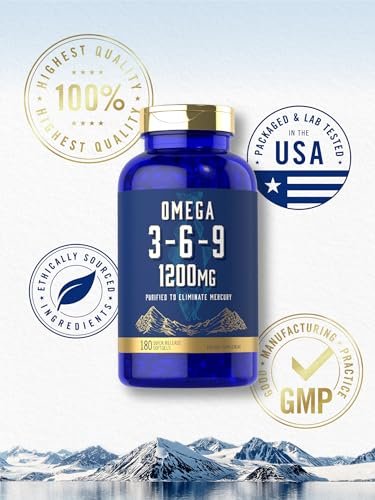 Carlyle Omega 3-6-9 Kapseln | 1.200 mg | 180 Weichkapseln | Dreifacher Omega-Komplex mit Fisch-, Leinsamen- und Borretschöl | EPA & DHA | Non-GMO & Glutenfrei