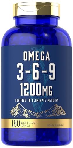Carlyle Omega 3-6-9 Kapseln | 1.200 mg | 180 Weichkapseln | Dreifacher Omega-Komplex mit Fisch-, Leinsamen- und Borretschöl | EPA & DHA | Non-GMO & Glutenfrei