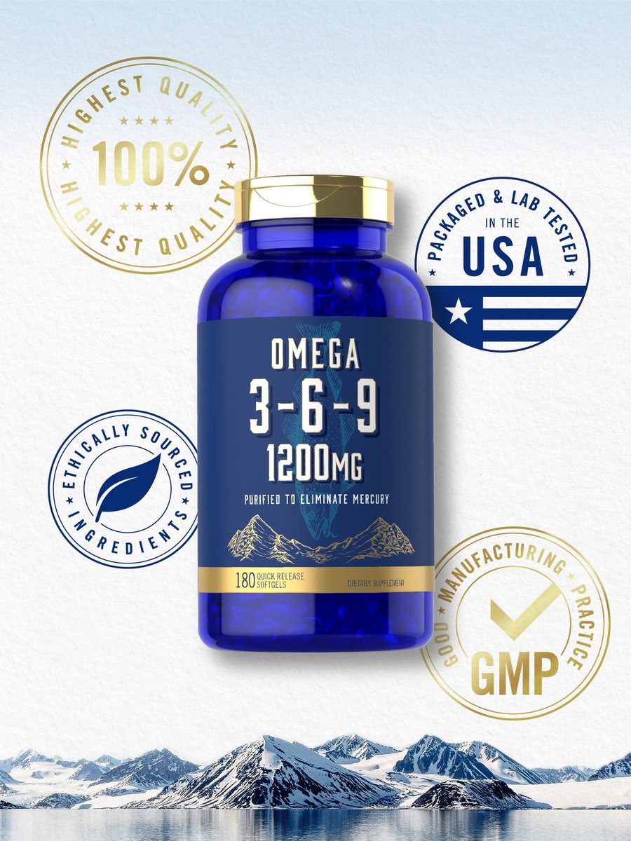Carlyle Omega 3-6-9 Kapseln | 1.200 mg | 180 Weichkapseln | Dreifacher Omega-Komplex mit Fisch-, Leinsamen- und Borretschöl | EPA & DHA | Non-GMO & Glutenfrei