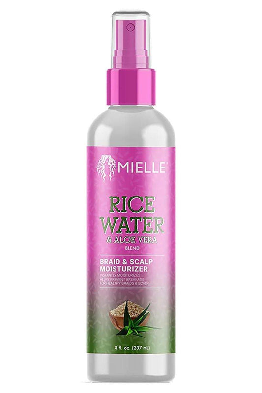 Mielle Rice Water & Aloe Vera Blend Braid & Scalp Moisturizer 8 Fl Oz (2er-Pack) – Feuchtigkeitsspray für Zöpfe und Kopfhaut