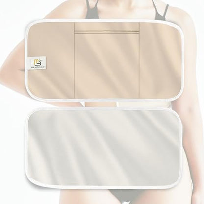 Rizinusöl-Wrap aus Bio-Baumwolle – Wiederverwendbare, verstellbare Packung mit strapazierfähigen Riemen und auslaufsicherer Außenschicht – Bauchwickel für Rizinusöl-Detox und Wellness (Beige)