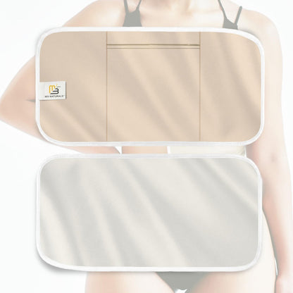 Rizinusöl-Wrap aus Bio-Baumwolle – Wiederverwendbare, verstellbare Packung mit strapazierfähigen Riemen und auslaufsicherer Außenschicht – Bauchwickel für Rizinusöl-Detox und Wellness (Beige)