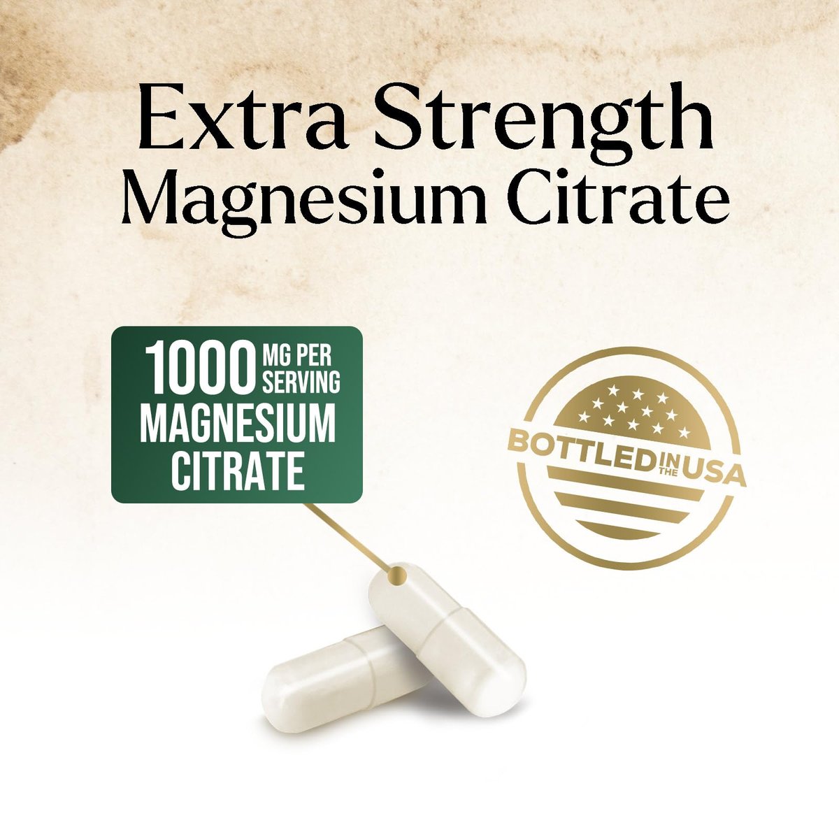 Magnesiumcitrat Kapseln – Maximale Absorption Magnesiumpulver – Unterstützung für Muskeln, Knochen, Nerven & Herz – Hochwertige Formel, sanft für Frauen & Männer – Abgefüllt in den USA – 120 Kapseln