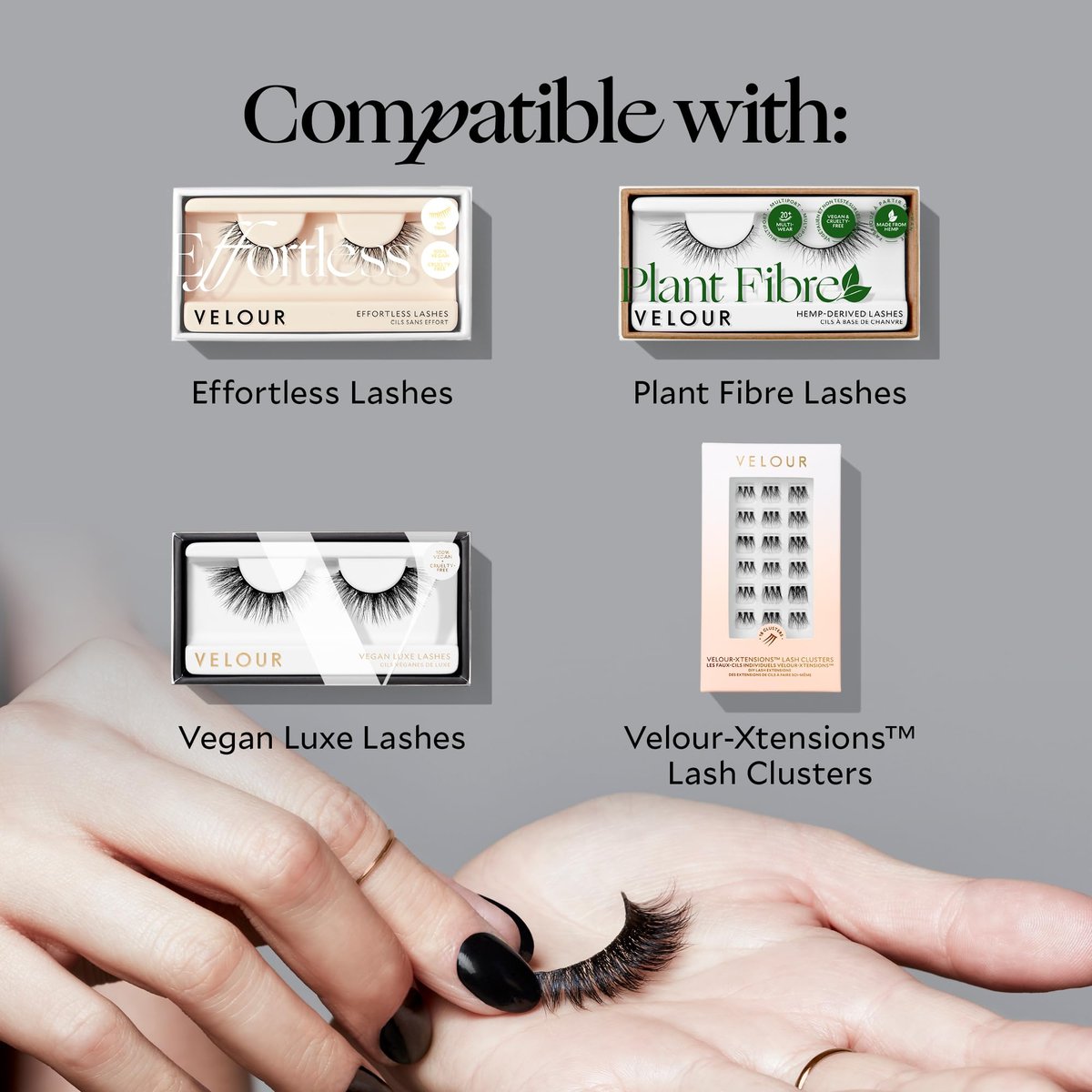 Velour Lashes Glue & Go Pen – Transparenter Wimpernklebestift mit Präzisionsspitze, anfängerfreundlich, trocknet klar, dermatologisch getestet